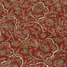 Load image into Gallery viewer, Sanskriti Vintage Dark Red Dupatta Pure Georgette Silk Hand Beaded Stole

