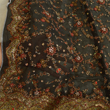 Load image into Gallery viewer, Sanskriti Vintage Black Dupatta Pure Georgette Silk Hand Beaded Wedding Stole

