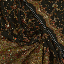 Load image into Gallery viewer, Sanskriti Vintage Black Dupatta Pure Georgette Silk Hand Beaded Wedding Stole
