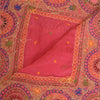 Sanskriti Vintage Long Dupatta Stole Pure Silk Pink Hand Beaded Wrap Scarves
