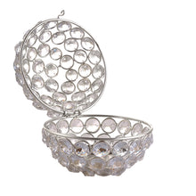 Load image into Gallery viewer, Sanskriti Silver Bowl of Fire- Crystal Bowl Votive with T Light Stand
