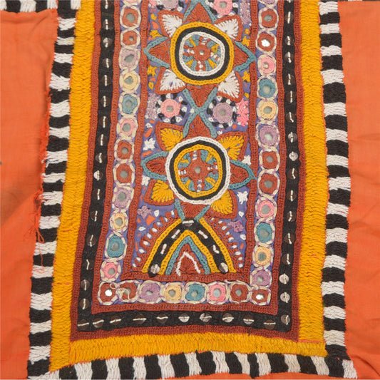 Sanskriti Vintage Pure Cotton Hand Embroidered Kutch Craft Dress Design Sustainable Fabric