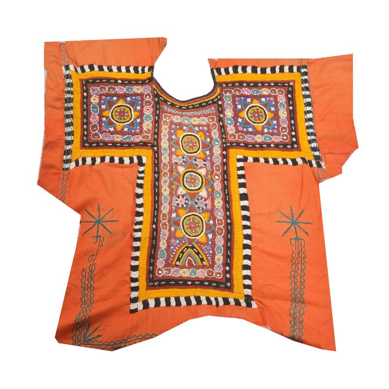 Sanskriti Vintage Pure Cotton Hand Embroidered Kutch Craft Dress Design Sustainable Fabric