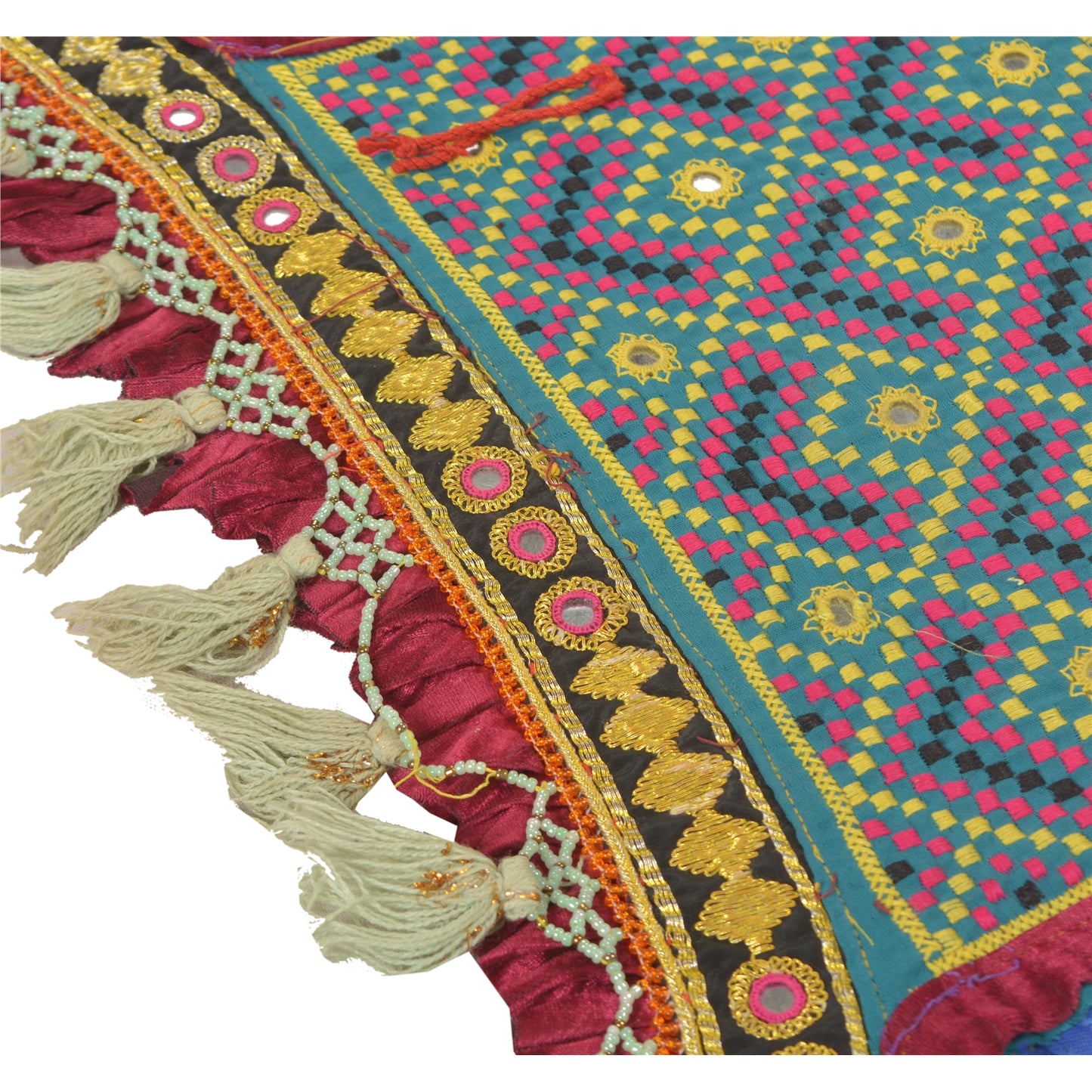 Sanskriti Vintage Pure Cotton Hand Embroidered Kutch Craft Dress Design Sustainable Fabric