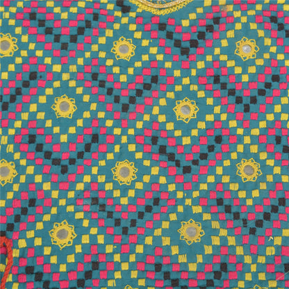 Sanskriti Vintage Pure Cotton Hand Embroidered Kutch Craft Dress Design Sustainable Fabric