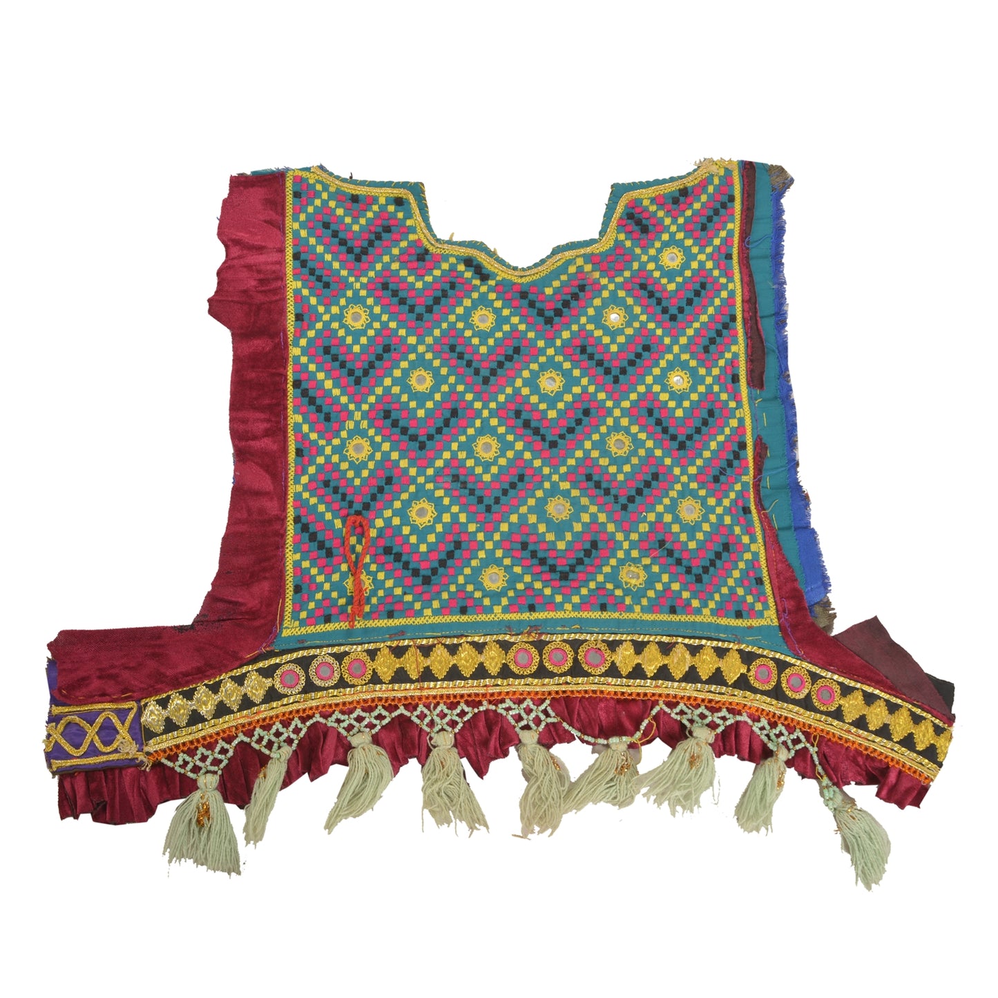 Sanskriti Vintage Pure Cotton Hand Embroidered Kutch Craft Dress Design Sustainable Fabric
