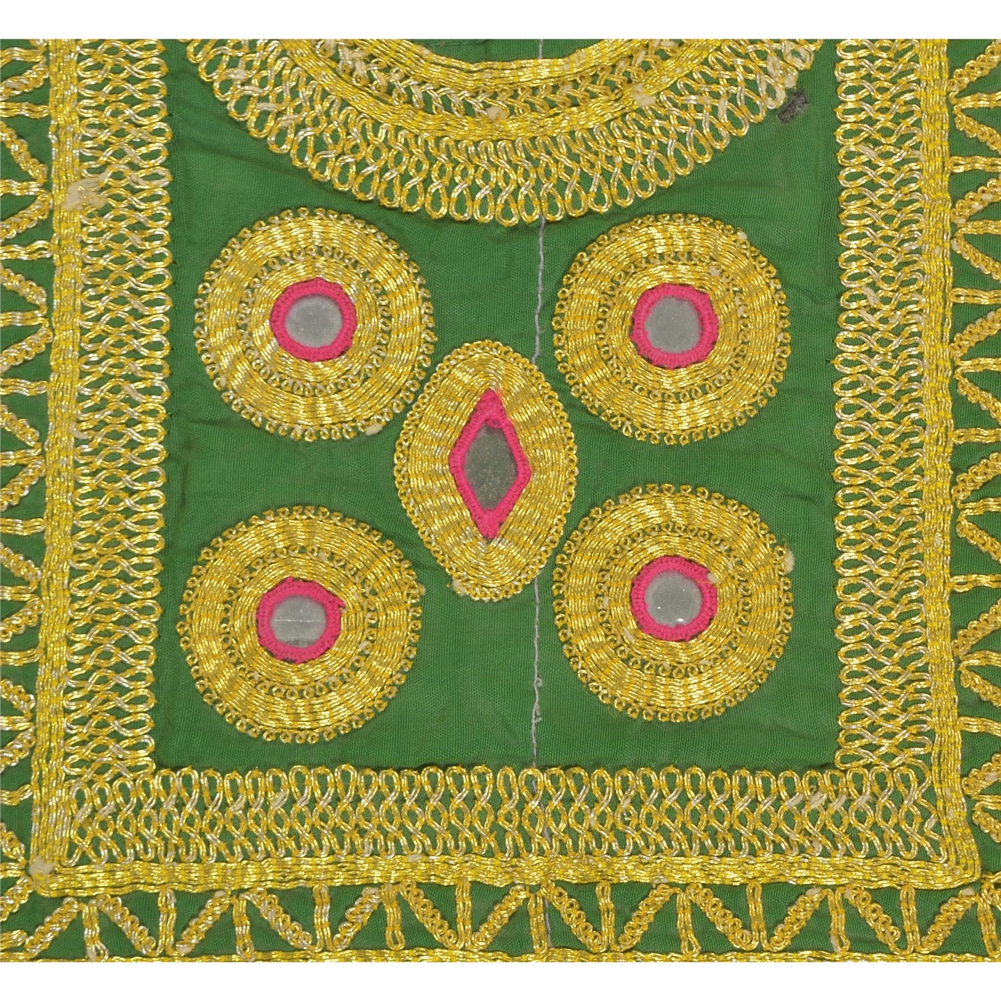 Sanskriti Vintage Pure Cotton Hand Embroidered Kutch Craft Dress Design Sustainable Fabric