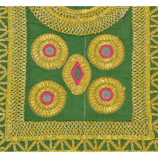 Sanskriti Vintage Pure Cotton Hand Embroidered Kutch Craft Dress Design Sustainable Fabric