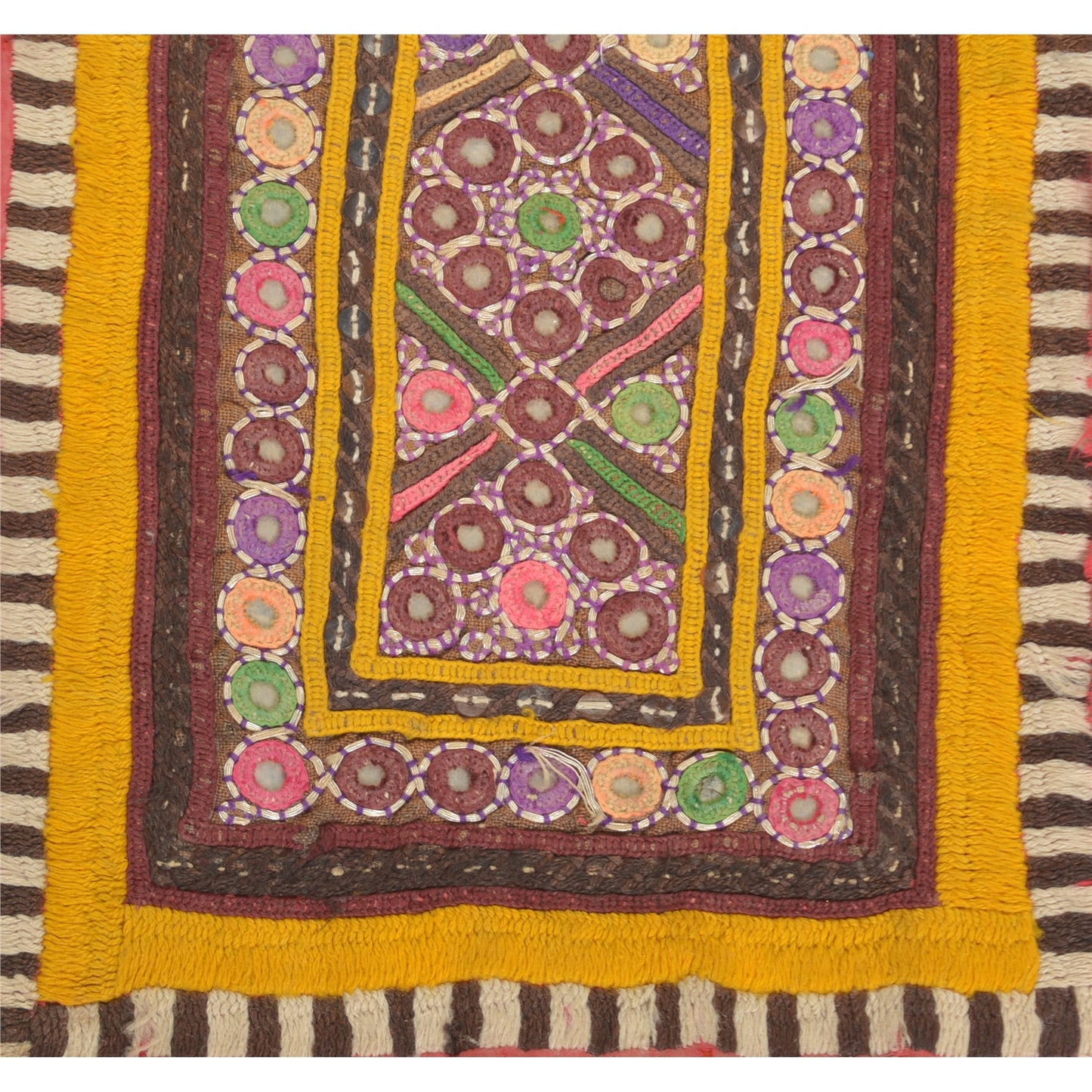 Sanskriti Vintage Pure Cotton Hand Embroidered Kutch Craft Dress Design Sustainable Fabric