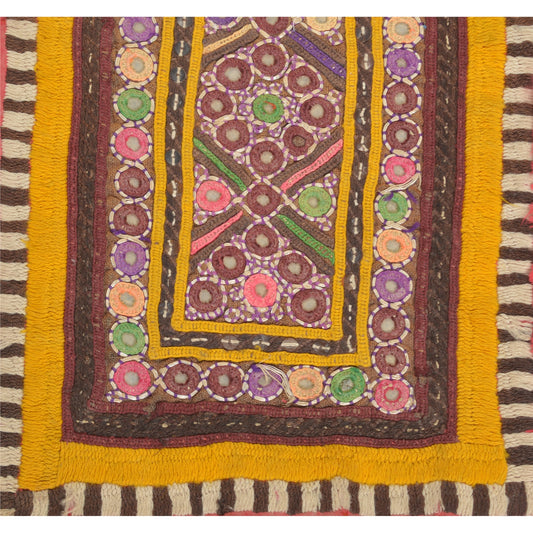 Sanskriti Vintage Pure Cotton Hand Embroidered Kutch Craft Dress Design Sustainable Fabric