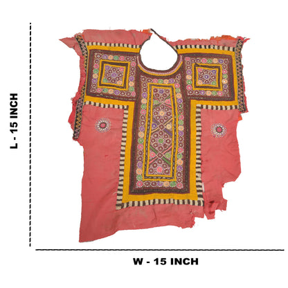 Sanskriti Vintage Pure Cotton Hand Embroidered Kutch Craft Dress Design Sustainable Fabric