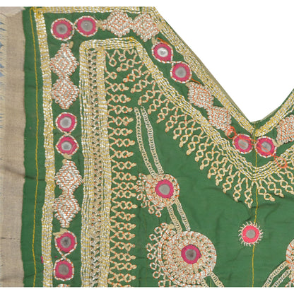 Sanskriti Vintage Pure Cotton Hand Embroidered Kutch Craft Dress Design Sustainable Fabric