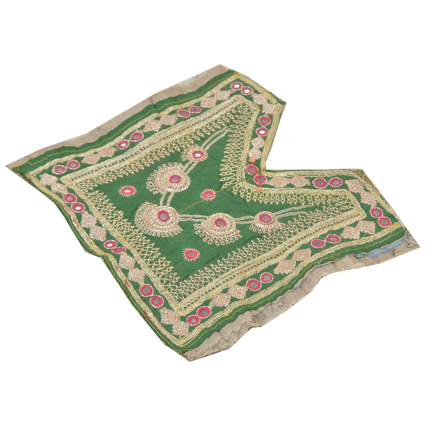 Sanskriti Vintage Pure Cotton Hand Embroidered Kutch Craft Dress Design Sustainable Fabric