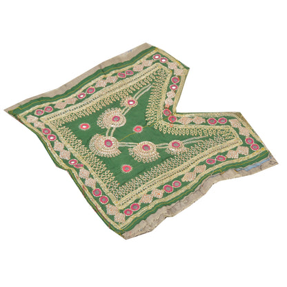 Sanskriti Vintage Pure Cotton Hand Embroidered Kutch Craft Dress Design Sustainable Fabric