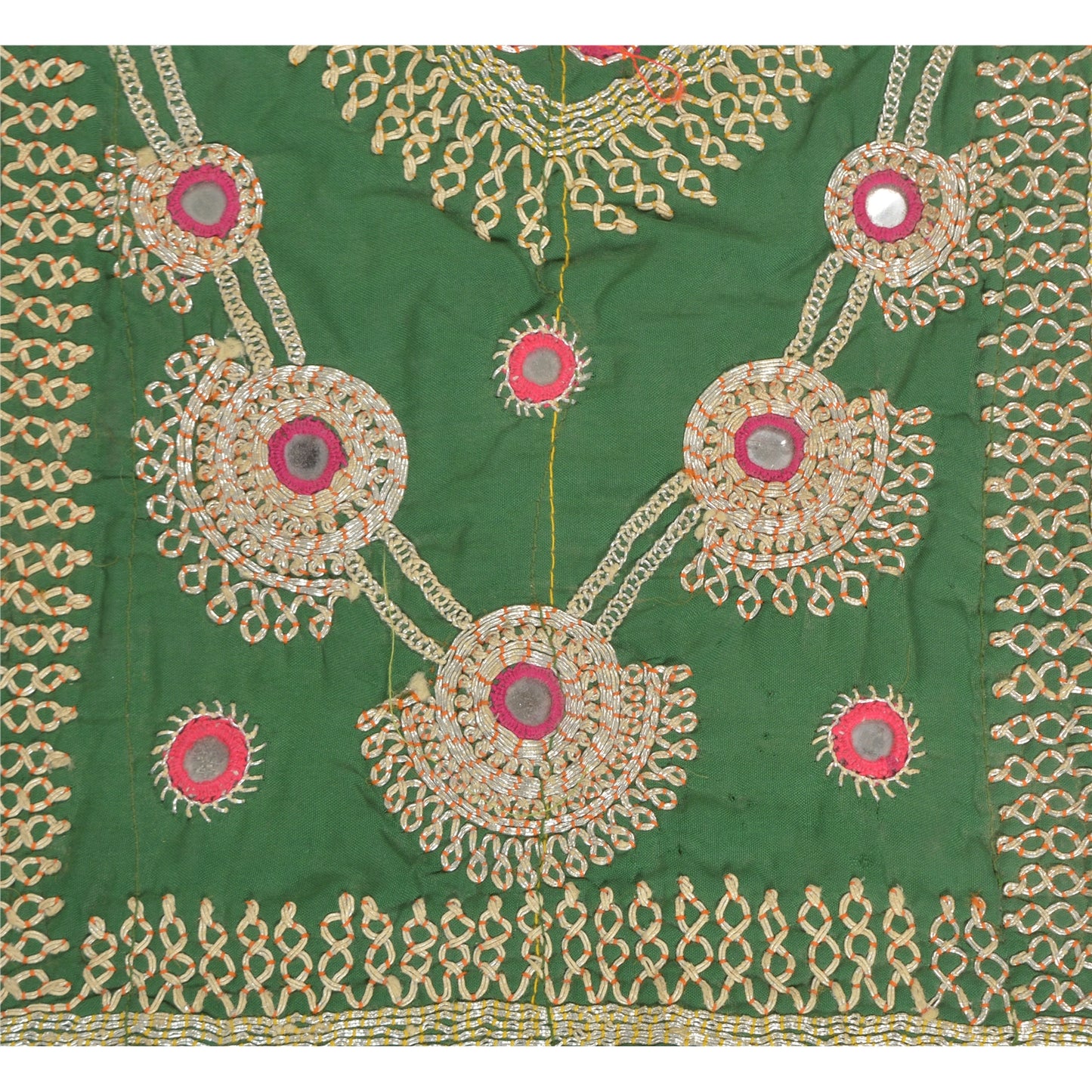 Sanskriti Vintage Pure Cotton Hand Embroidered Kutch Craft Dress Design Sustainable Fabric
