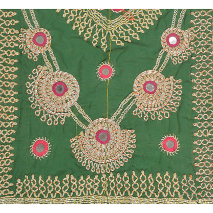 Sanskriti Vintage Pure Cotton Hand Embroidered Kutch Craft Dress Design Sustainable Fabric
