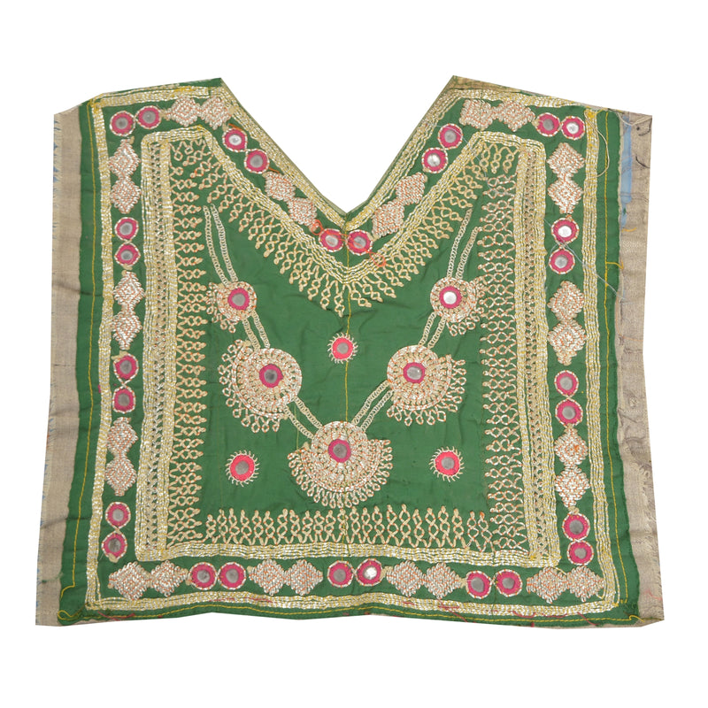 Sanskriti Vintage ren bomuld håndbroderet Kutch håndværkskjole design bæredygtigt stof
