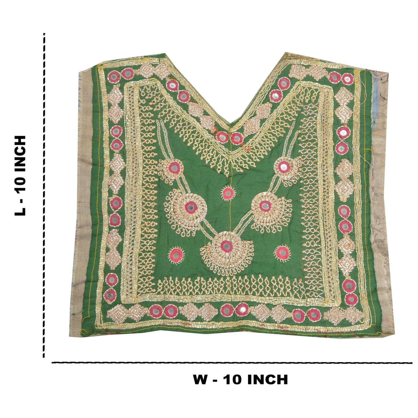 Sanskriti Vintage Pure Cotton Hand Embroidered Kutch Craft Dress Design Sustainable Fabric