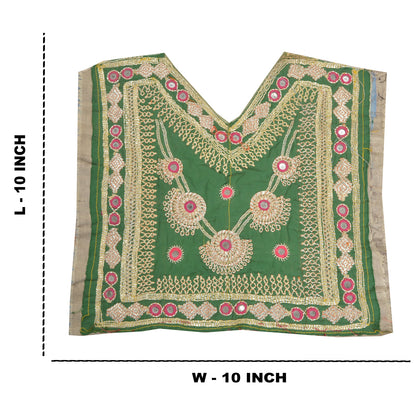 Sanskriti Vintage Pure Cotton Hand Embroidered Kutch Craft Dress Design Sustainable Fabric