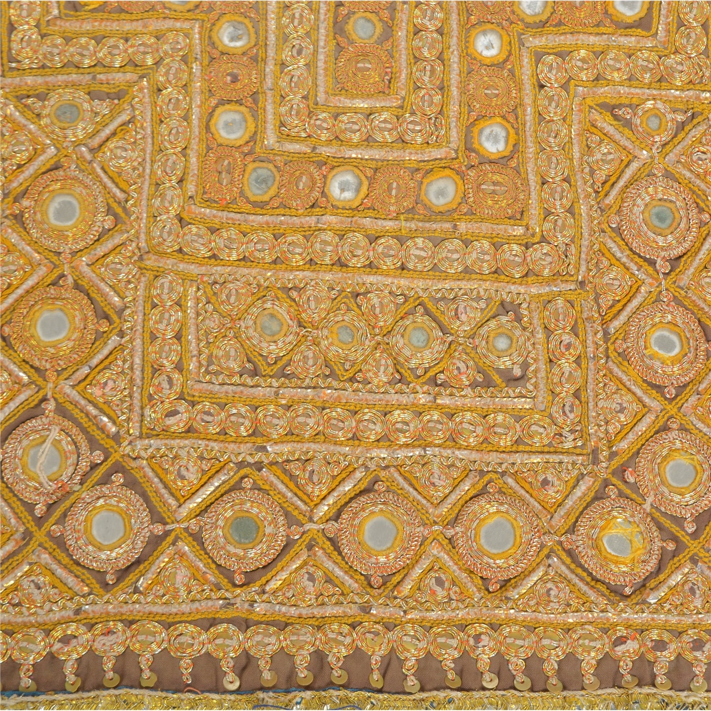 Sanskriti Vintage Pure Cotton Hand Embroidered Kutch Craft Dress Design Sustainable Fabric