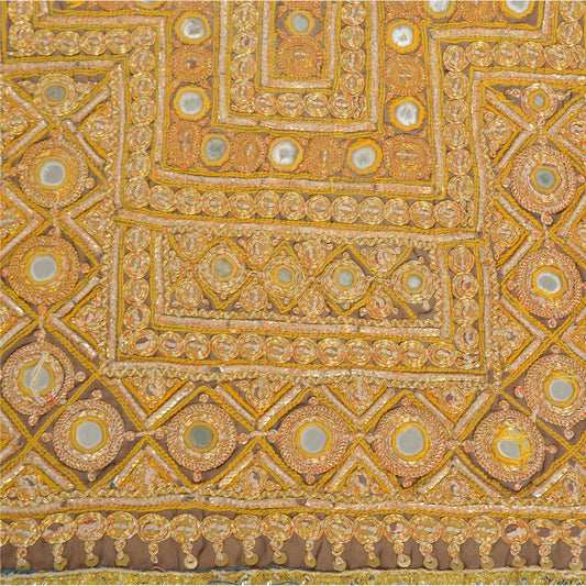 Sanskriti Vintage Pure Cotton Hand Embroidered Kutch Craft Dress Design Sustainable Fabric
