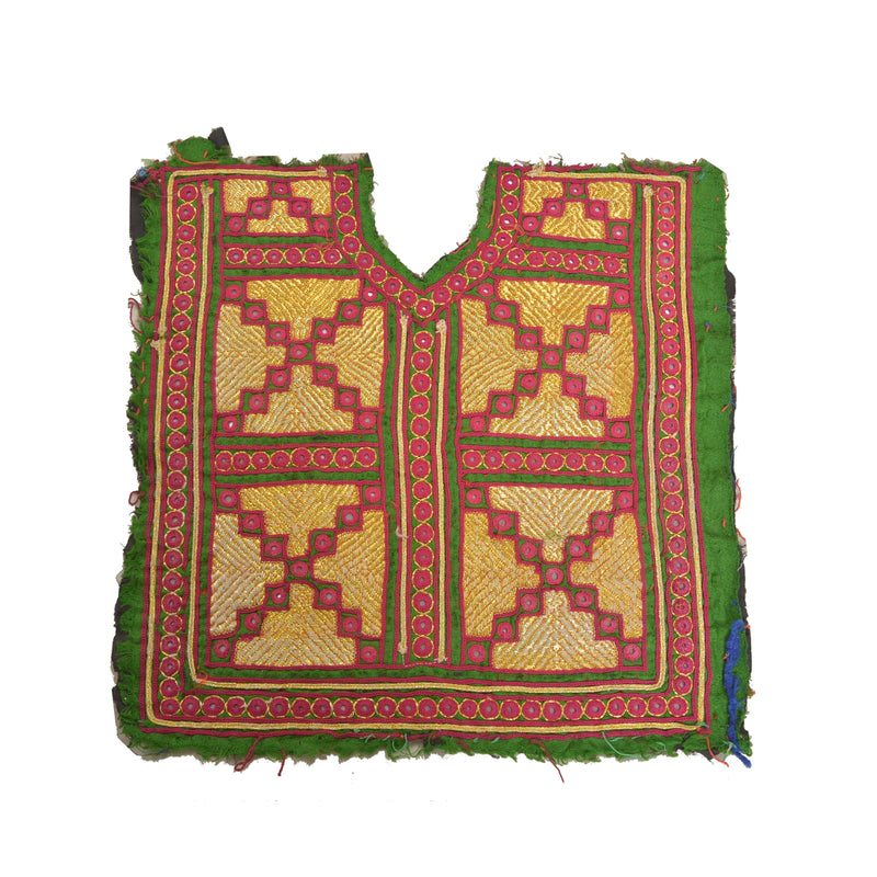 Sanskriti Vintage Pure Cotton Hand Embroidered Kutch Craft Dress Design Sustainable Fabric