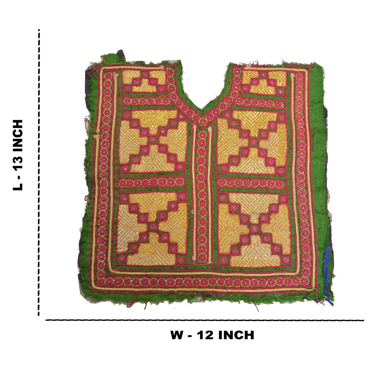 Sanskriti Vintage Pure Cotton Hand Embroidered Kutch Craft Dress Design Sustainable Fabric
