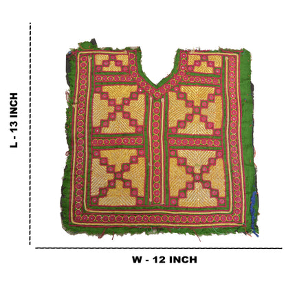 Sanskriti Vintage Pure Cotton Hand Embroidered Kutch Craft Dress Design Sustainable Fabric