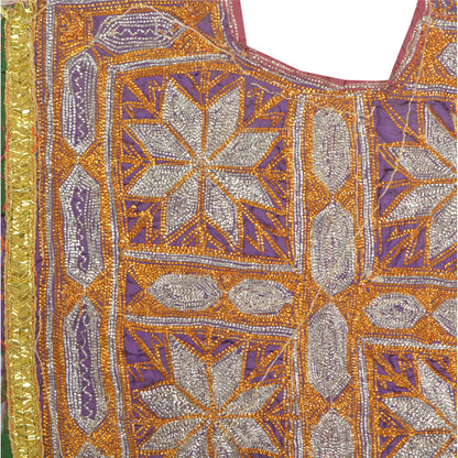 Sanskriti Vintage Pure Cotton Hand Embroidered Kutch Craft Dress Design Sustainable Fabric