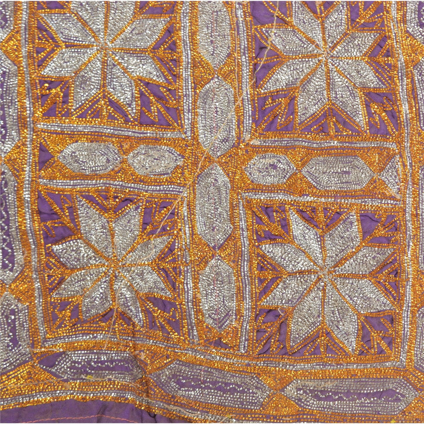 Sanskriti Vintage Pure Cotton Hand Embroidered Kutch Craft Dress Design Sustainable Fabric