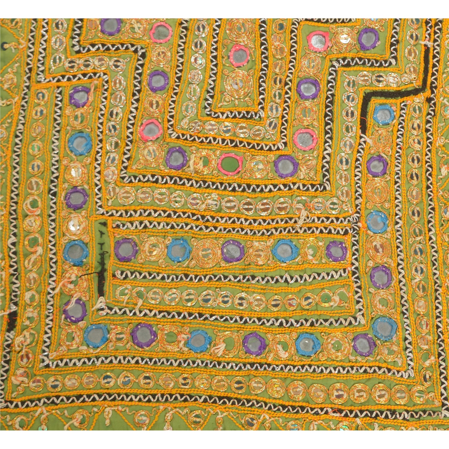 Sanskriti Vintage Pure Cotton Hand Embroidered Kutch Craft Dress Design Sustainable Fabric