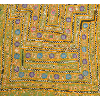 Sanskriti Vintage Pure Cotton Hand Embroidered Kutch Craft Dress Design Sustainable Fabric