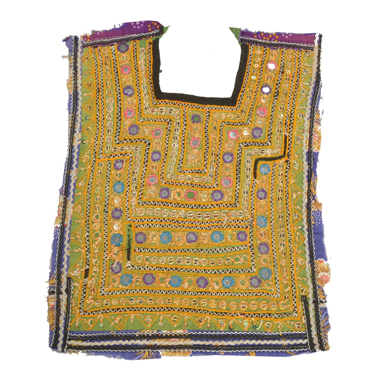 Sanskriti Vintage Pure Cotton Hand Embroidered Kutch Craft Dress Design Sustainable Fabric