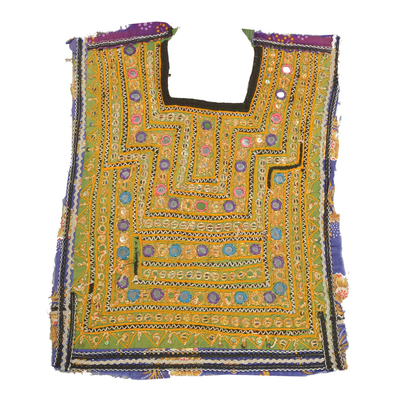 Sanskriti Vintage ren bomuld håndbroderet Kutch håndværkskjole design bæredygtigt stof