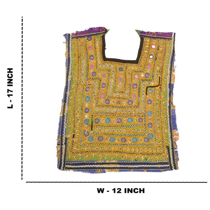 Sanskriti Vintage Pure Cotton Hand Embroidered Kutch Craft Dress Design Sustainable Fabric