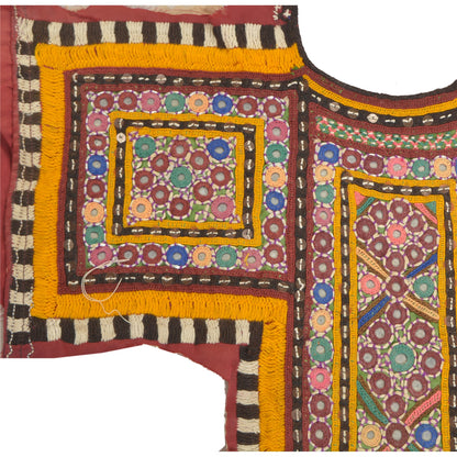 Sanskriti Vintage Pure Cotton Hand Embroidered Kutch Craft Dress Design Sustainable Fabric