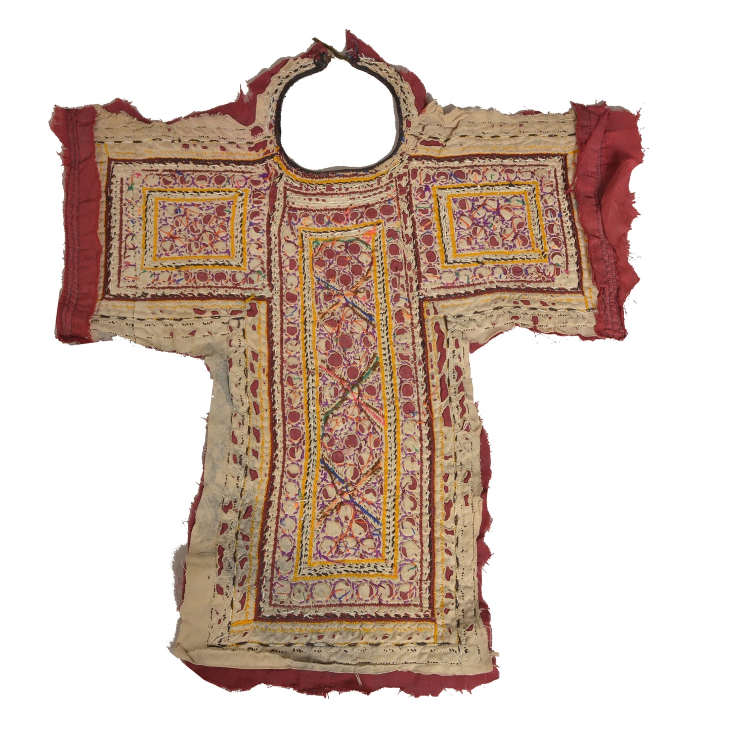 Sanskriti Vintage Pure Cotton Hand Embroidered Kutch Craft Dress Design Sustainable Fabric