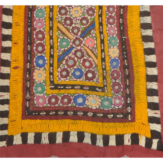 Sanskriti Vintage Pure Cotton Hand Embroidered Kutch Craft Dress Design Sustainable Fabric