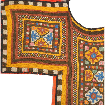 Sanskriti Vintage Pure Cotton Hand Embroidered Kutch Craft Dress Design Sustainable Fabric