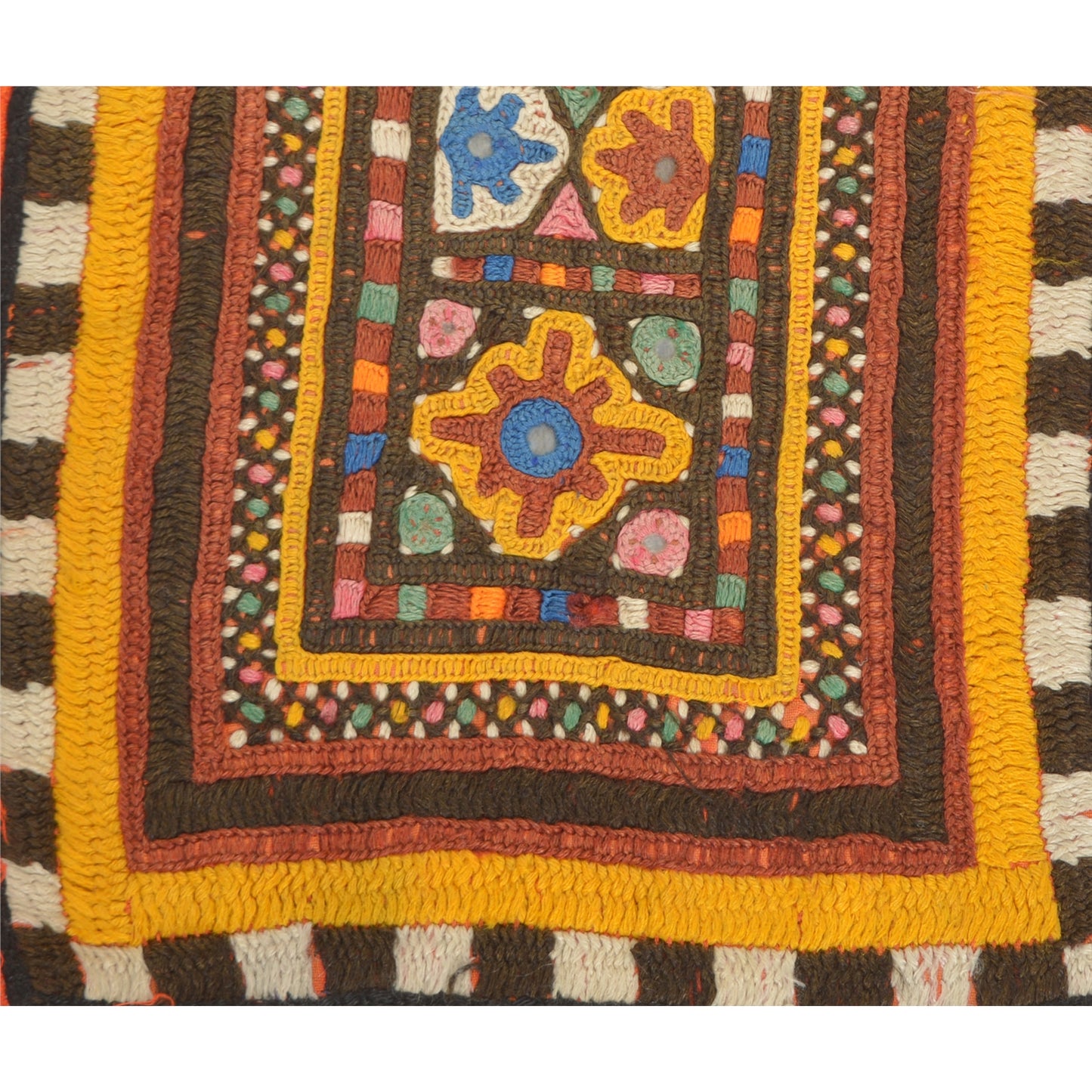 Sanskriti Vintage Pure Cotton Hand Embroidered Kutch Craft Dress Design Sustainable Fabric