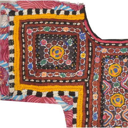 Sanskriti Vintage Pure Cotton Hand Embroidered Kutch Craft Dress Design Sustainable Fabric