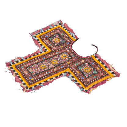 Sanskriti Vintage Pure Cotton Hand Embroidered Kutch Craft Dress Design Sustainable Fabric