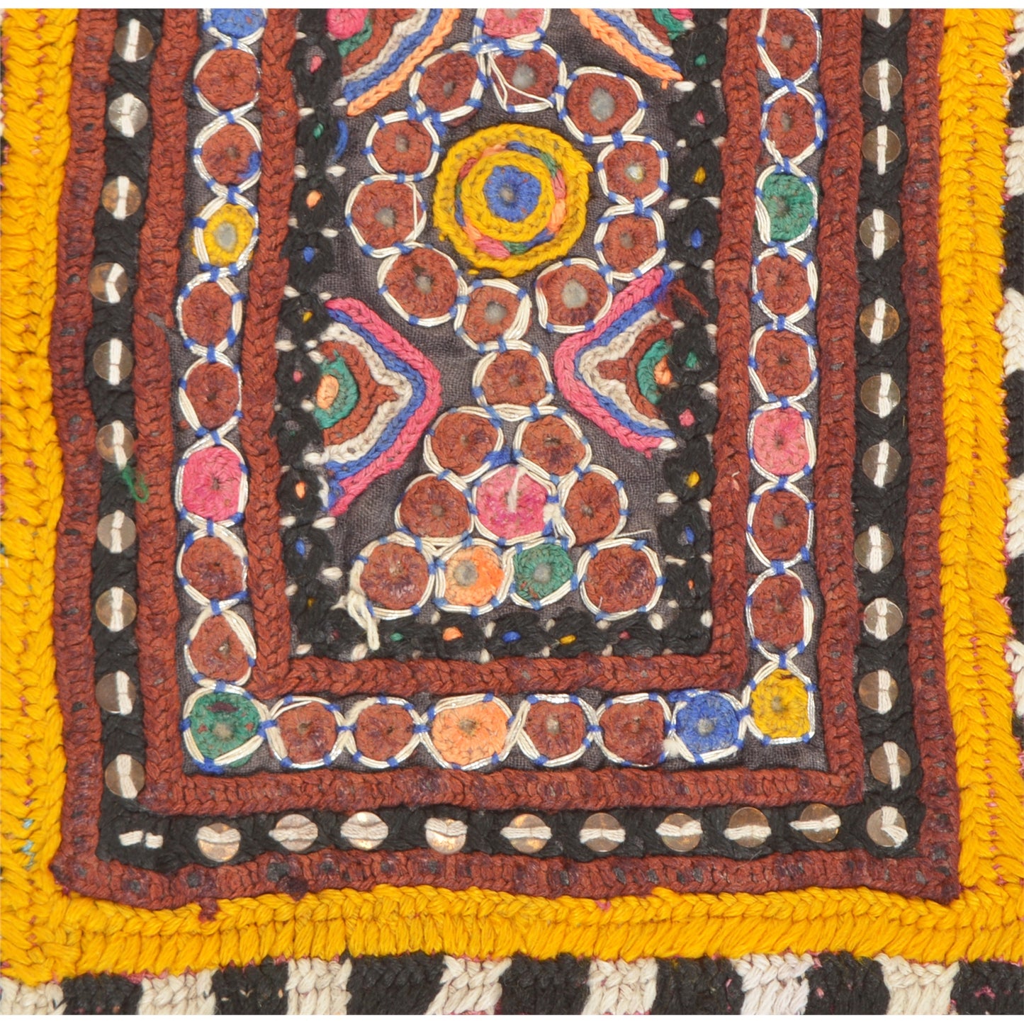 Sanskriti Vintage Pure Cotton Hand Embroidered Kutch Craft Dress Design Sustainable Fabric