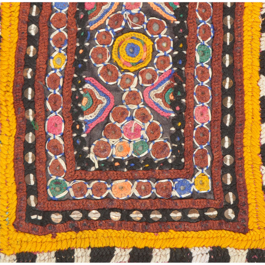 Sanskriti Vintage Pure Cotton Hand Embroidered Kutch Craft Dress Design Sustainable Fabric