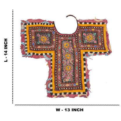 Sanskriti Vintage Pure Cotton Hand Embroidered Kutch Craft Dress Design Sustainable Fabric