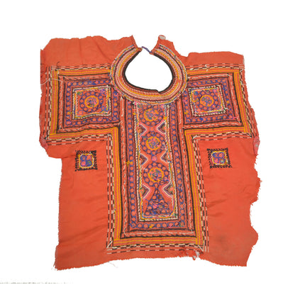 Sanskriti Vintage Pure Cotton Hand Embroidered Kutch Craft Dress Design Sustainable Fabric