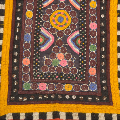 Sanskriti Vintage Pure Cotton Hand Embroidered Kutch Craft Dress Design Sustainable Fabric