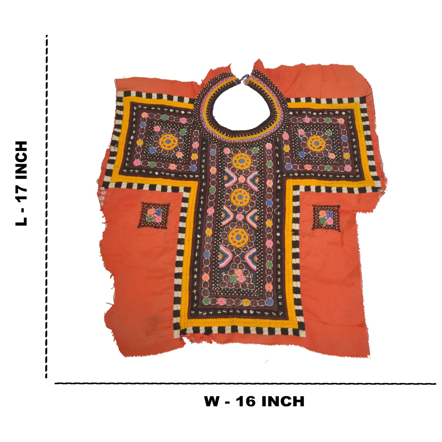 Sanskriti Vintage Pure Cotton Hand Embroidered Kutch Craft Dress Design Sustainable Fabric