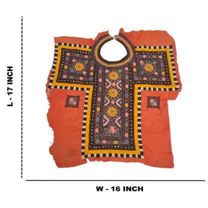 Sanskriti Vintage Pure Cotton Hand Embroidered Kutch Craft Dress Design Sustainable Fabric