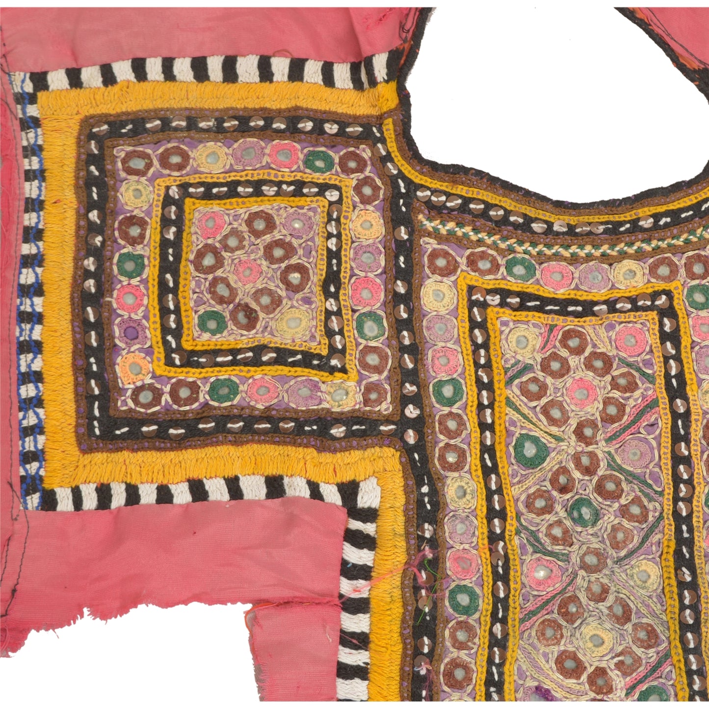 Sanskriti Vintage Pure Cotton Hand Embroidered Kutch Craft Dress Design Sustainable Fabric